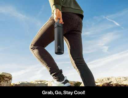 26 Oz Insulated Water Bottle with 2-In-1 Straw and Spout Lid, Keep Cold 24H, Leak-Proof, Fits in Car Cup Holder, Stainless Steel Water Bottle for Sports, Travel, and School (Dark Knight)7