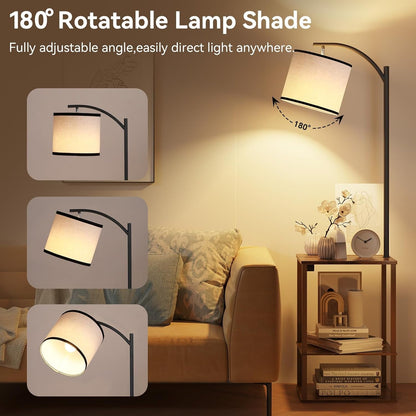Floor Lamp with Table Shelves, End Side Table for Living Room7