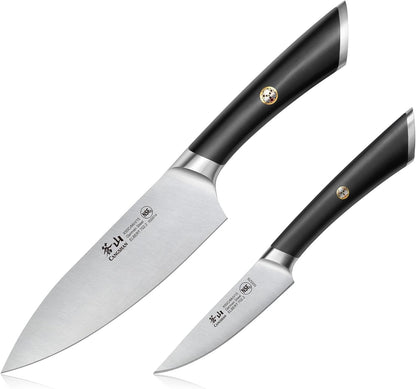 ELBERT Series German Steel Forged Starter Knife Sets (Black, 2-Piece)1