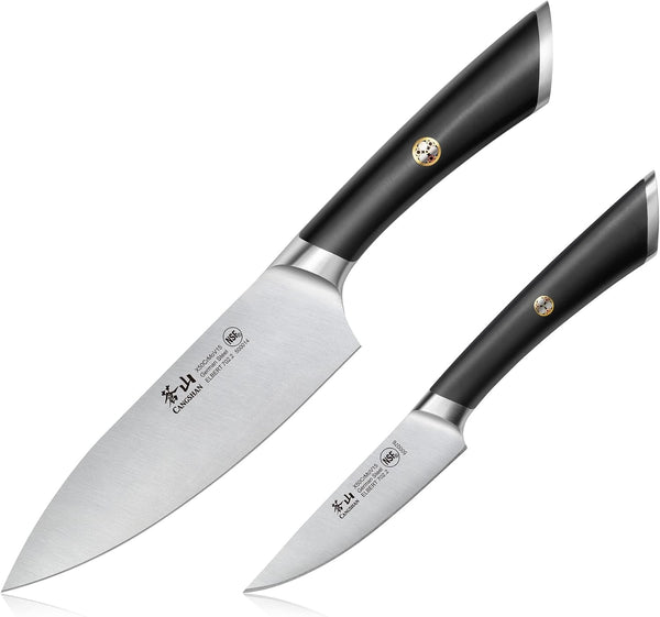 ELBERT Series German Steel Forged Starter Knife Sets (Black, 2-Piece)1