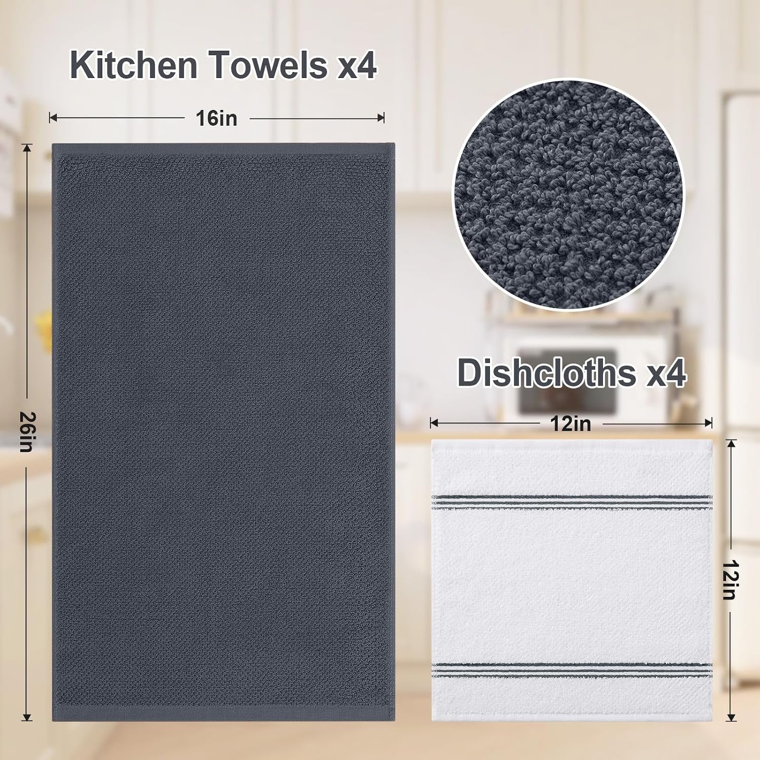 dual-design-kitchen-towels-and-dishcloths-set-8-pack-dark-grey