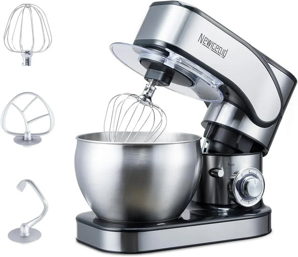 Stainless Steel 6-Speed 7.4QT Stand Mixer | 700W Motor, 7.4QT Bowl, Tilt-Head Design. Dough Hook, Beater & Whisk. for Bread, Cakes & Dough1