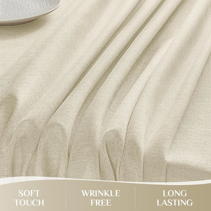 Cream Table Cloth Rectangular 52 X 70 Inch Linen Textured Outdoor Tablecloth Stain and Wrinkle Resistant Table Cover for Spring,Easter,Summer,Tea Party,Kitchen Boho Decor Small Tabletop3