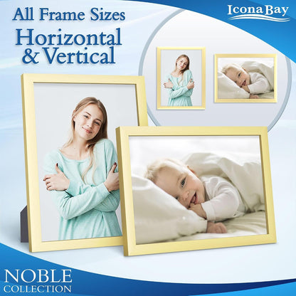 Gold Picture Frames Set, 10 PC, Four 4X6, Four 5X7, Two 8X10, Noble5