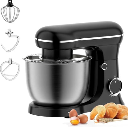 Electric Stand Mixer with Bowl 6.5QT Stainless Steel, 10 Speeds Kitchen Stand up Mixer for Baking Cakes Cookie Bread Salad Food with Egg Whisk, Dough Hook, Flat Beater - Portable Baking Mixers1