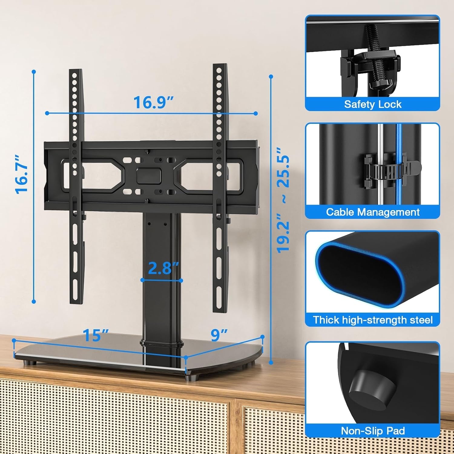 universal-swivel-tv-stand-for-27-50-55-60-inch-tvs-height-adjustable-tabletop-tv-stand-holds-up-to-88-lbs-pedestal-tv-stand-with-tempered-glass-base-replacement-tv-mount