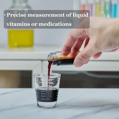Ackers Shot Glasses Etching Scale Measuring Cup 2PACK Espresso Shot Glasses Liquid Heavy Glass 26-Incremental Measurement 1 OZ, 2 TBS, 6 TSP, 30 ML Kitchen Tools5