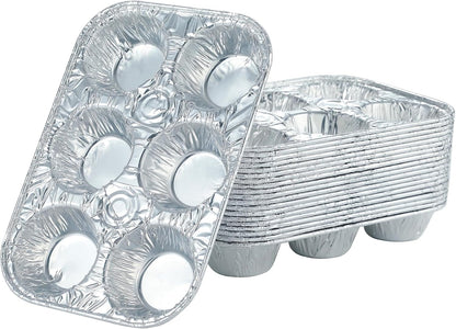 (10Pack Muffin Pan 6-Cup Cupcake Aluminum Pans Favorite Muffin Tin Size for Baking Cupcakes Muffins and Mini Pies - Standard Size | Muffin Pan 6-Cup Cupcake Disposable Aluminum Pans Favorite Muffin Tin Size for Baking Cupcakes - Standard Size(10Pack)1