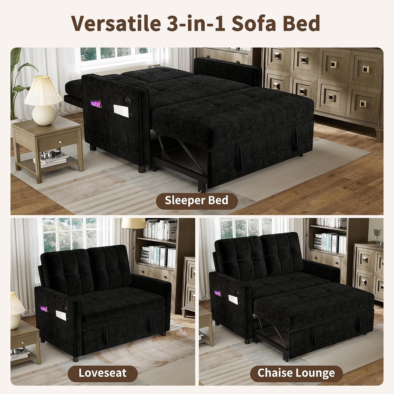 3-in-1-convertible-sleeper-sofa-bed-corduroy-pull-out-couch-black