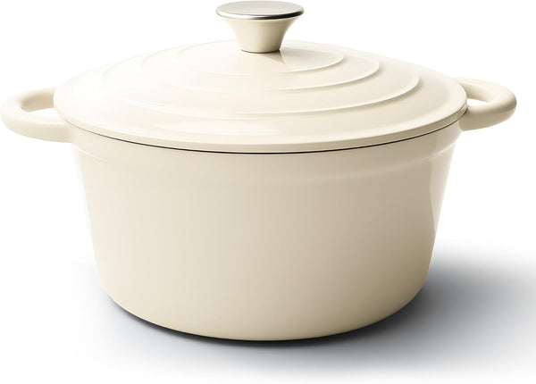 6 Quart Dutch Oven Pot with Lid, Non Stick Enameled Cast Iron Dutch Oven for Bread Baking, Heavy-Duty, Oven Safe Ceramic Cookware up to 500°F for Baking, Braising, Stews, Roasting, Beige1