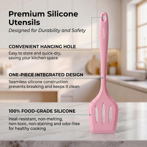 Cooking Utensils Set, 10PCS Non Toxic Silicone Set for Kitchen, Pink4