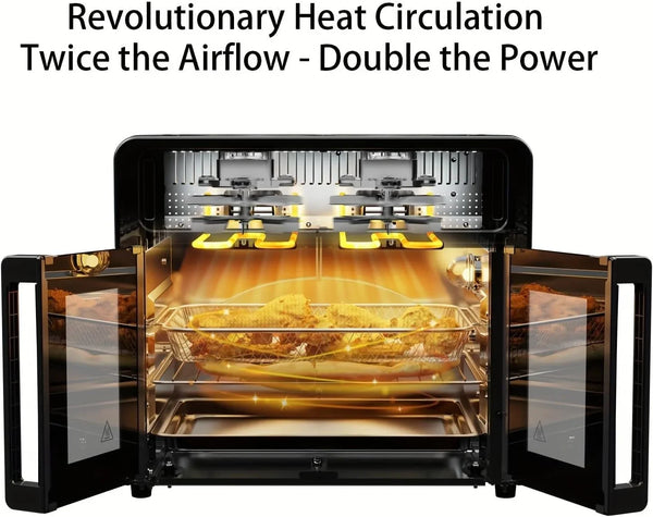 30Qtoversized French Door Air Fryer Toaster Oven Combination, Featuring 20 Cooking Functions and Digital Control, Compatible with 13" Pizza, Turkey (Black-25)4