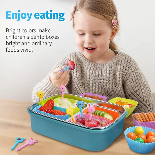 Silicone Bento Lunch Box Dividers 3 Shapes of Standard round & Square & Rectangle - Reusable Silicone Cupcake Liners Non-Stick Muffin Cups for Baking6