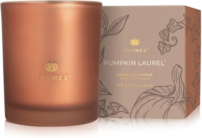 Thymes Scented Candles for Home Decor - Luxury Home Fragrance Gifts for Women & Men - Fall Candles with Creamy Pumpkin, Nutmeg, & Cinnamon - Burnt Orange (Pumpkin Laurel, 6.5 Oz)1
