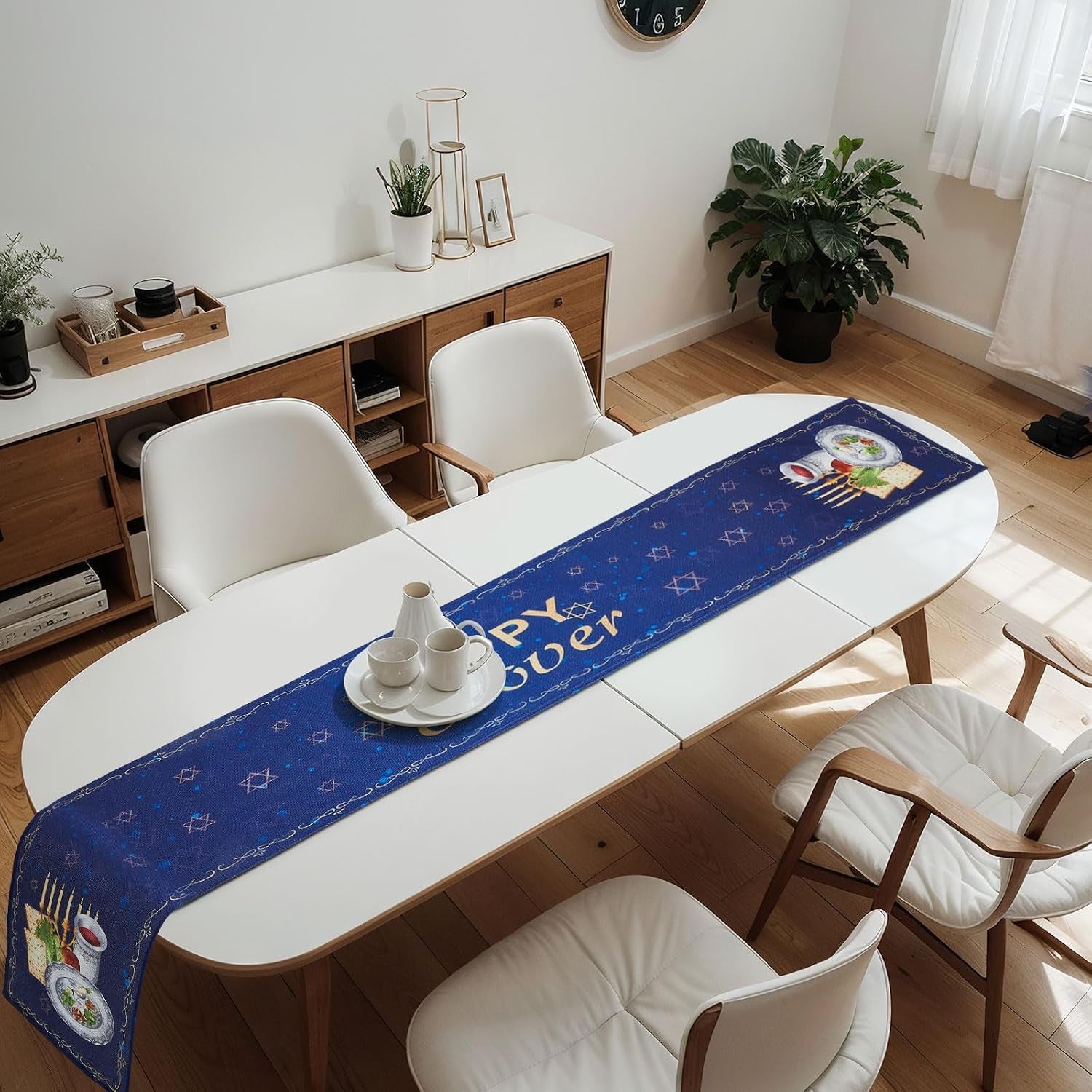 2-pack-happy-passover-table-runner-72-x-13-inch-linen-pesach-seder-table-decoration-star-of-david-menorah-design-jewish-holiday-party-kitchen-dining-home-decor-dark-blue