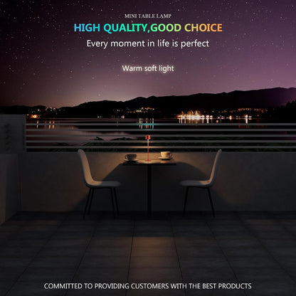 Compact Cordless Table Lamp, Rechargeable LED Night Light, Dual Light Source (RGB Top & Warm Bottom), Touch Control & Timer, Metal Lamp for Bedroom & Kids Room (Red 1-Pack)9