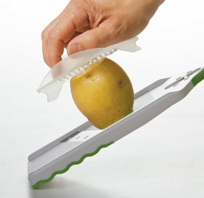 Adjust-A-Slice Mandoline Slicer, Green – Adjustable Thickness, Perfect for Vegetables, Fruits, and More | Perfect for Vegetables, Fruits, and More, Includes Hand Guard and Non-Slip Base, Compact Space-Saving Design for Easy Storage4