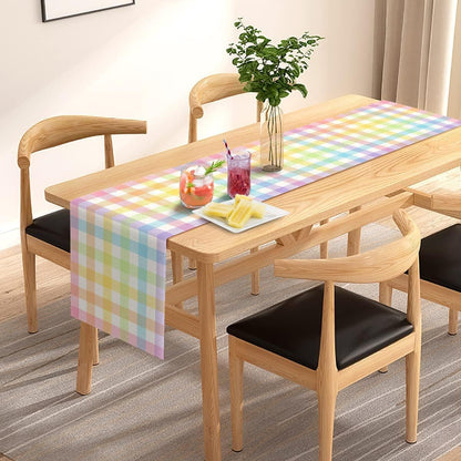 Easter Buffalo Plaid Check Table Runner Spring Holiday Farmhouse Fireplace Kitchen Dinning Room Home Party Decoration (13" X 60")2