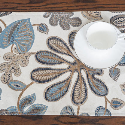Tropical Leaf Table Runner for Home Decor 13X72 Inches Blue Brown Seasonal Dining Table Decoration Table Linen4