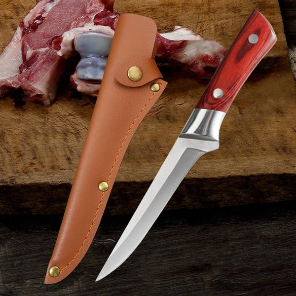 Meat Cleaver,Cleaver Knife 6 Inch Boning Knife Stainless Steel Cleaver Meat Fruit Paring Knife ABS Handle Fishing Cutting Cooking Knives with Cover, LAMAJIGA58441