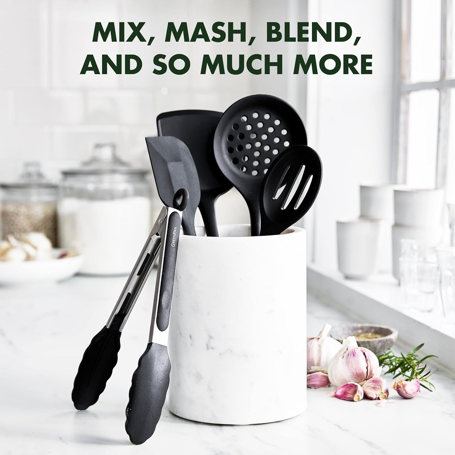5-piece-cooking-utensil-set-flexible-nonstick-silicone-stain-free-tongs-turner-spatula-skimmer-and-slotted-spoon-black