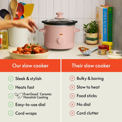 1.5Qt Manual Non-Toxic Slow Cooker with 3 Heat Settings, Blossom7