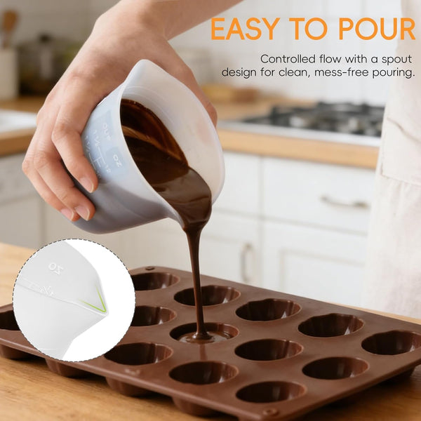 Silicone Cups for Melting Chocolate, 4Pcs 250Ml & 350Ml3