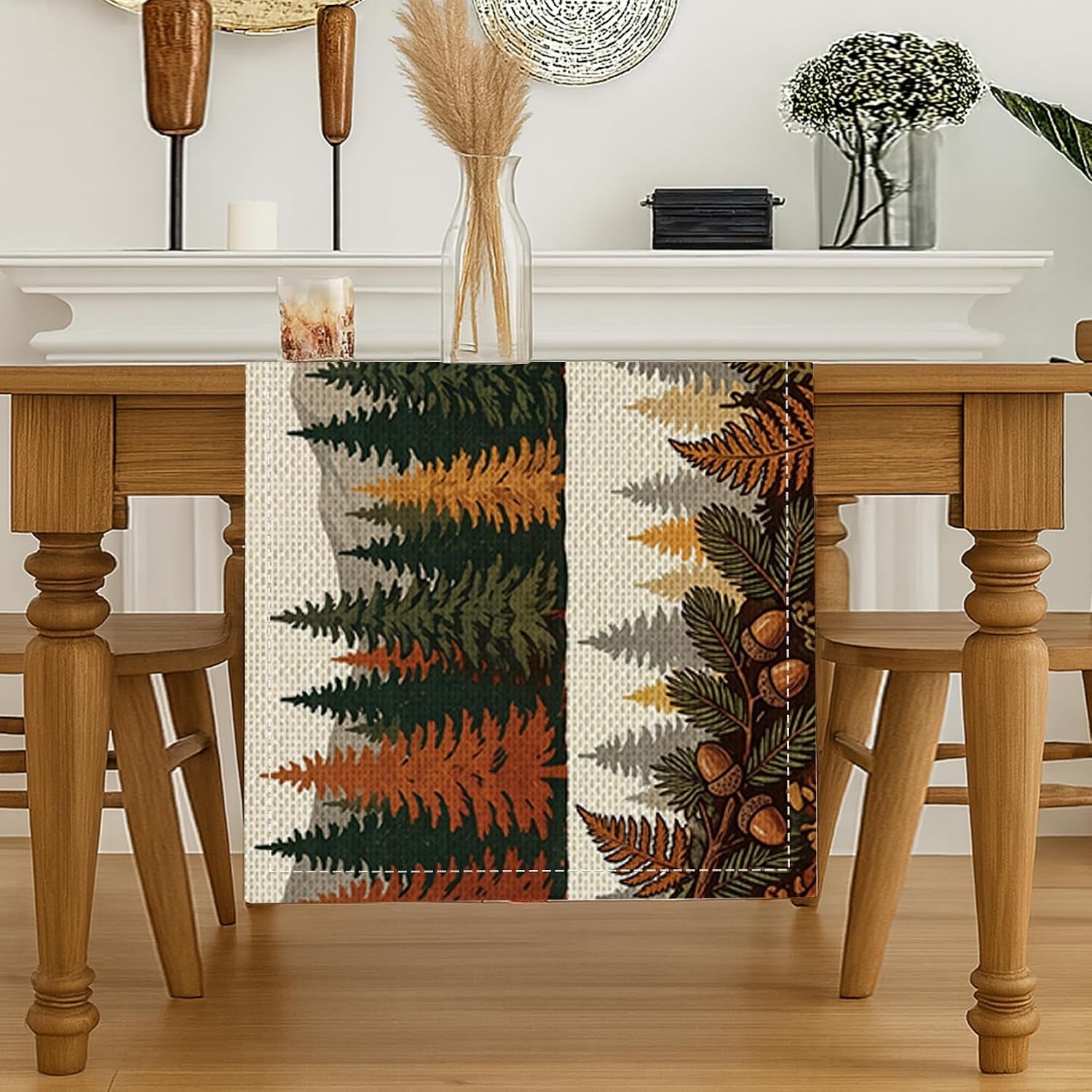 cabin-fall-moose-deer-table-runner-13x60-inch-for-living-room-autumn-nature-woodland-wildlife-small-short-dining-linen-table-runner-hunting-print-decoration-for-house-kitchen-party
