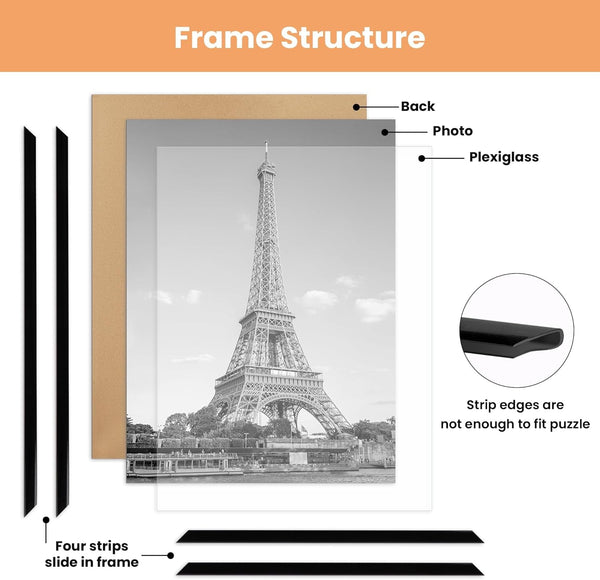 11X17 Poster Frame, Easy Slide-In Assembly, Black, 3 Pack4