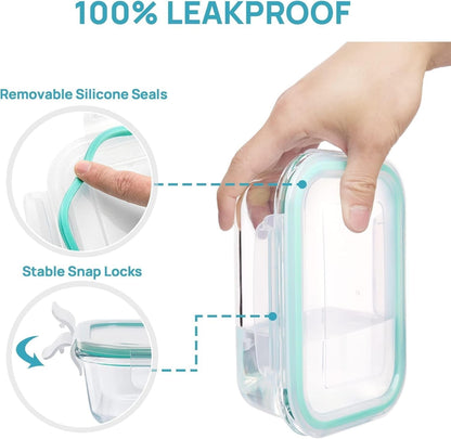 8 Pack Glass Food Storage Containers with Airtight Lids3