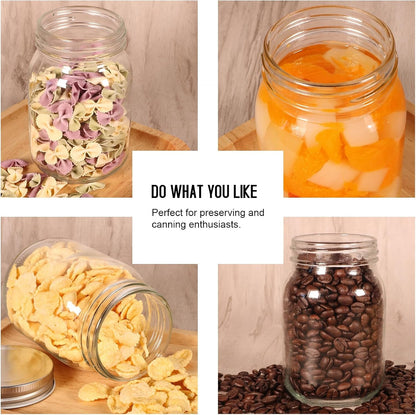 Glass Mason Jars, 16Oz Regular Mouth Canning Jar with Airtight Lids, 4 Pack | Small Sealing Containers, Glass Jars, Durable Clear Glass Material, for Food Storage, Overnight Oats, Meal Prep, Candy5