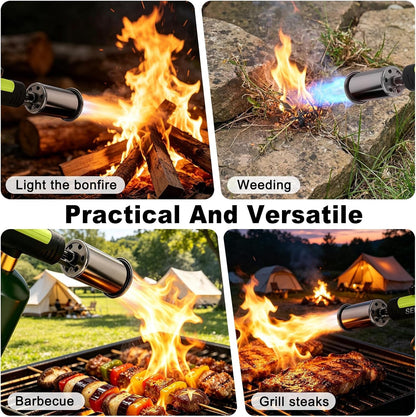 Powerful Propane Torch Gun,Kitchen Cooking Torch with One-Touch Max Fire, Charcoal Lighter with a Safety Lock, Adjustable Blow Torch for Sous Vide, BBQ, Campfire, Fireplace(Tank Not Included)6