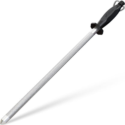 Knife Sharpener Rod 12 Inch Honing Rod for Sharpening | Professional Grade, Hanging Hook Included, Durable Steel Rod, Kitchen and Chef Use1