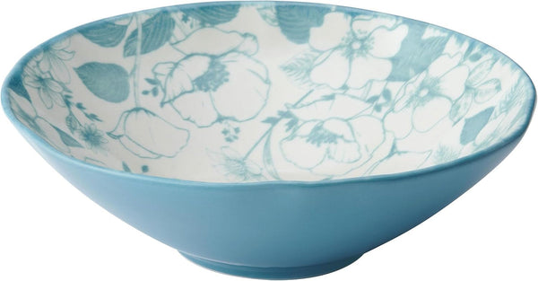 Garden Blossom Floral 12 Piece Plate Bowl Dinnerware Set, Blue9