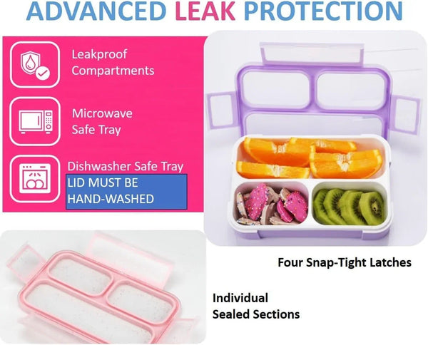 Small Snack Box Containers Kids Toddlers, Pink & Purple Glitter Set5