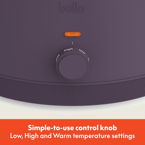 6Qt Manual Non-Toxic, Slow Cooker with Cord Storage, Plum3