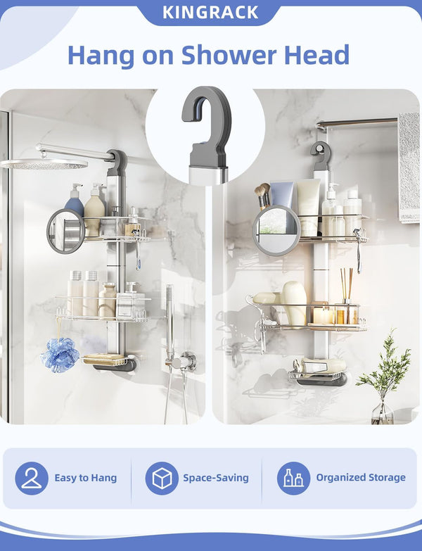 Shower Caddy Hanging,Aluminum Shower Racks for inside Shower7