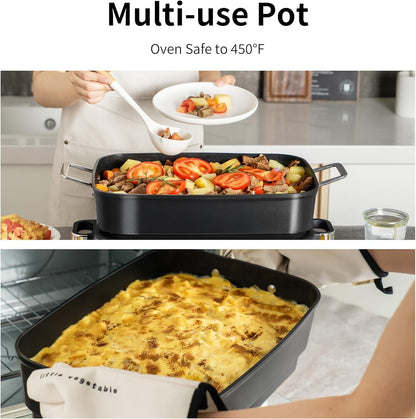 Slow Cooker 10-Quart - Pfoa-Free Ceramic Coating, Oven Safe to 450°F | Keep Warm Function for Large Family Gatherings (Includes Silicone Spoon)7
