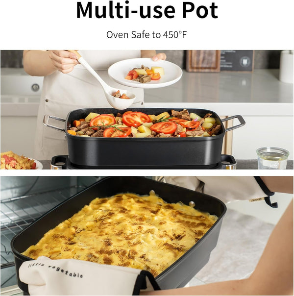 Slow Cooker 10-Quart - Pfoa-Free Ceramic Coating, Oven Safe to 450°F | Keep Warm Function for Large Family Gatherings (Includes Silicone Spoon)7
