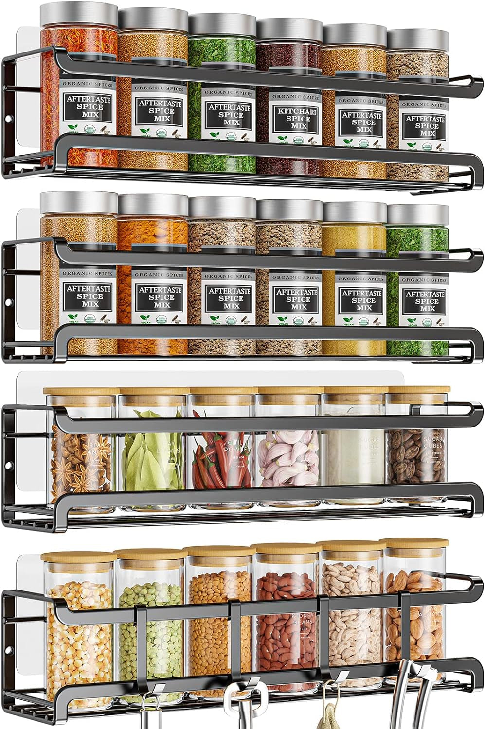 spice-rack-wall-mounted-4-pack-for-spice-jars-seasonings-black-4-removalble-hooks-screw-or-adhesive-hanging-space-saving-for-kitchen-cabinet-pantry-door-stove-rv-use-11-41x2-75x2-75in