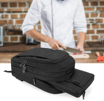Three-Layer Chef Backpack with Knife Bag, 12 + 23 Slots, Bag Only8