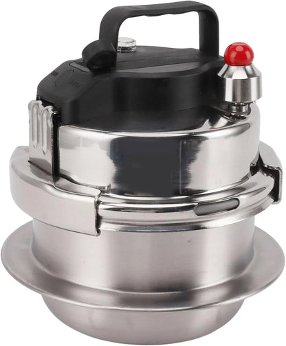 Stainless Steel Pressure Cooker 0.8L High Pressure Stew Quick Cooking for Gas Induction Suitable Outdoor Kitchen Use Easy Lid Unlocking Function1