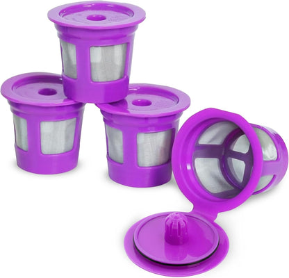 Café save Reusable K-Cup Coffee Filter Capsules, 4 Pack | Refillable 1-Stream Cups, Built-In Mesh Strainers, 100% BPA Free, Compatible with Keurig and Select Single-Serve Brewers1