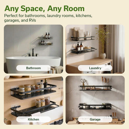 Self Adhesive Shower Caddy Organizer 2-Pack No-Drill Storage5