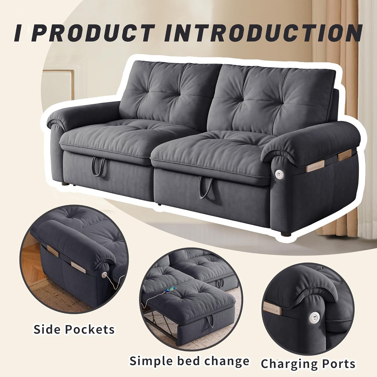 77-queen-size-sofa-bed-loveseat-sleeper-sofa-with-pull-out-bed-pockets-and-usb-modern-2-seater-convertible-small-couch-for-living-room-bedroom-apartment-gray