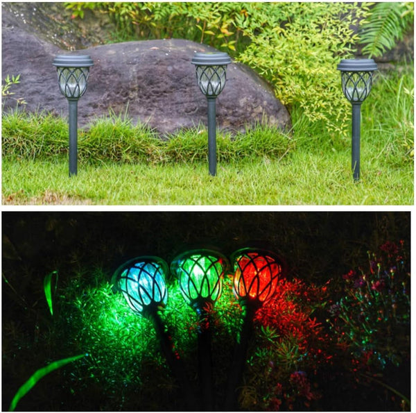 10 Pack Color Changing Solar Lights Outdoor Decorative for Garden Pathway Walkway, Solar Outdoor Decorations for Patio Garden Christmas.6