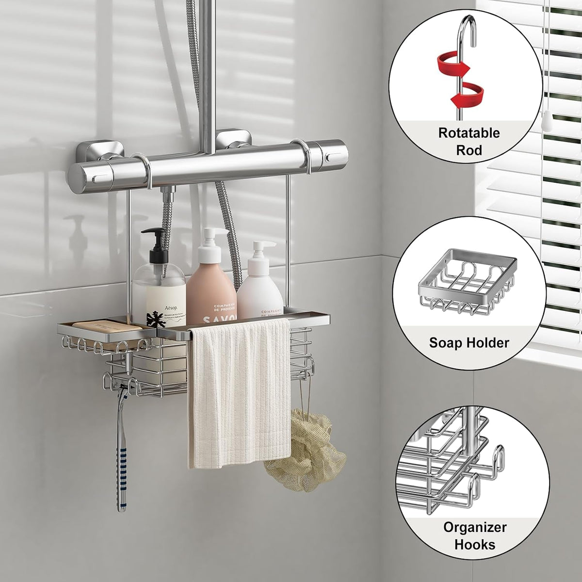 hanging-shower-caddy-304-stainless-steel-shower-organizer-with-towel-bar-hooks-over-shower-rod-towel-bar-or-glass-panel-storage-basket-with-soap-holder-rustproof-bathroom-caddy-1-pack