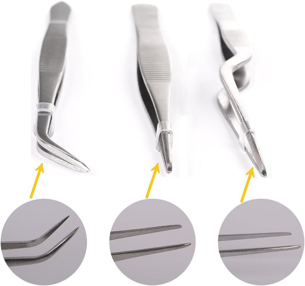 Kitchen Cooking Tweezers Culinary,3 Piece Set Stainless Steel Tweezer Precision Tongs Offset Tip for Cooking Food Design Styling(6.3-Inch)2