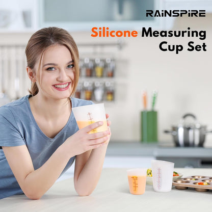 Silicone Measuring Cups for Melting Chocolate Ml/Oz/Cup Marks Silicone Cups7