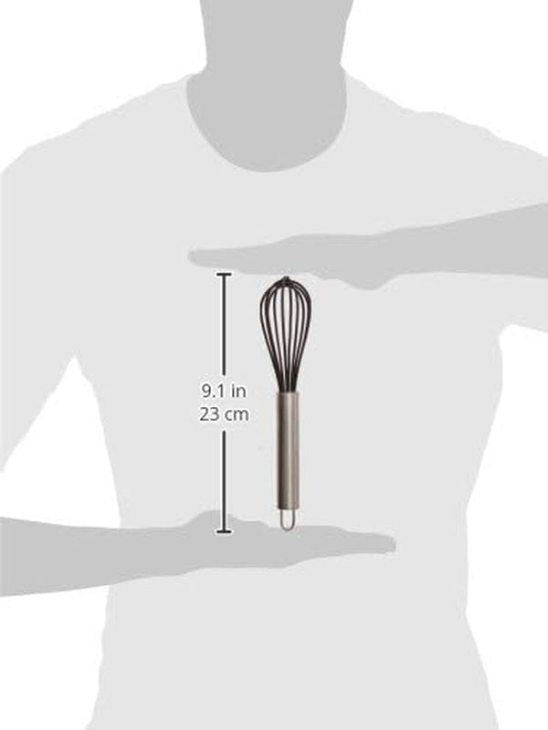 Professional Silicone Mini Whisk Set – Pack of 2 Heat-Resistant Egg Beaters for Sauces, Batters & Whipping, 7" & 9" Stainless Steel Handles, Non-Stick Design for Baking & Cooking (Black)3